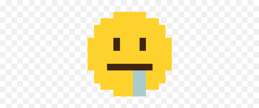 Smiley Drool Meh Emoji Pixel Pixelart Original Freetoed - Red Button Pixel Art,Drool Emoji