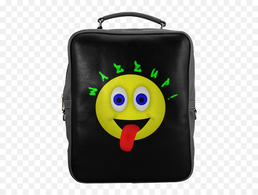 Wazzup Funny Smiley Square Backpack - Backpack Emoji,Emoticon Backpack
