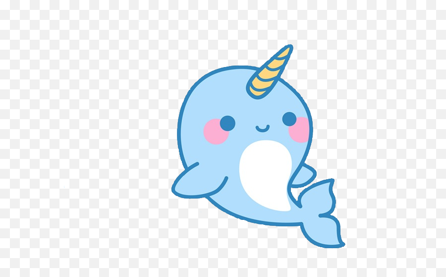 Narwhal Whale Unicorn Cute Clipart Freetoedit - Kawaii Cute Animal Drawings Emoji,Narwhal Emoji