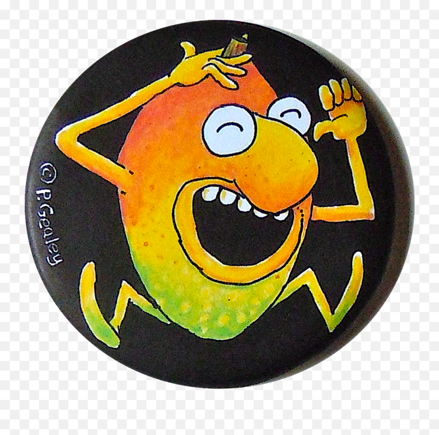 Gealey Graphics Mango Magnet Or Pin - Circle Emoji,Mango Emoticon