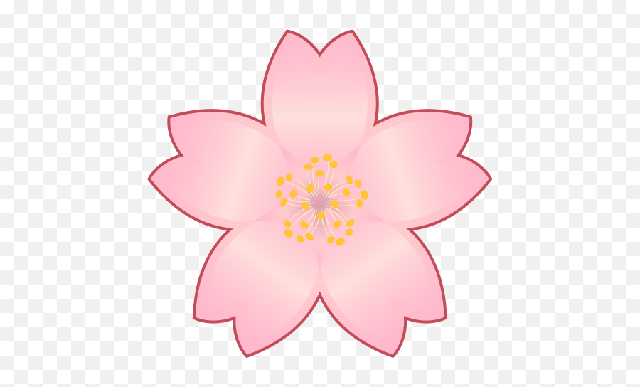 Cherry Blossom Emoji For Facebook Email Sms - Cherry Blossom Single Flower Drawing,Cherry Blossom Emoji