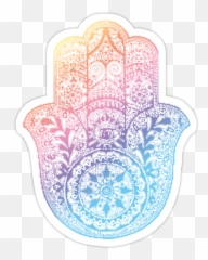 Find me more and stickers - Mandala Hamsa Hand Design Emoji