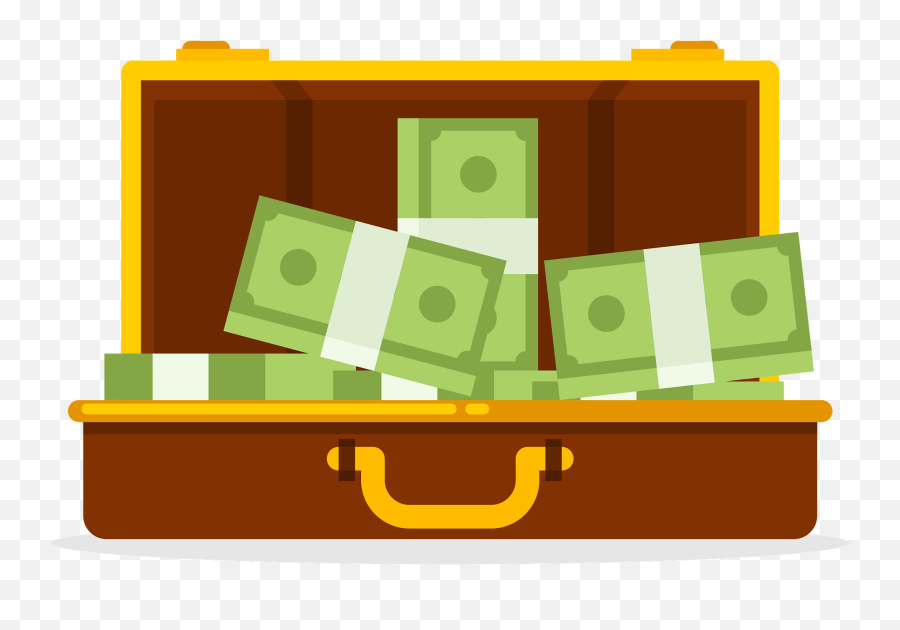 Suitcase With Money Clipart Free Download Transparent Png - Briefcase With Money Clipart Emoji,Cash Emoji Transparent