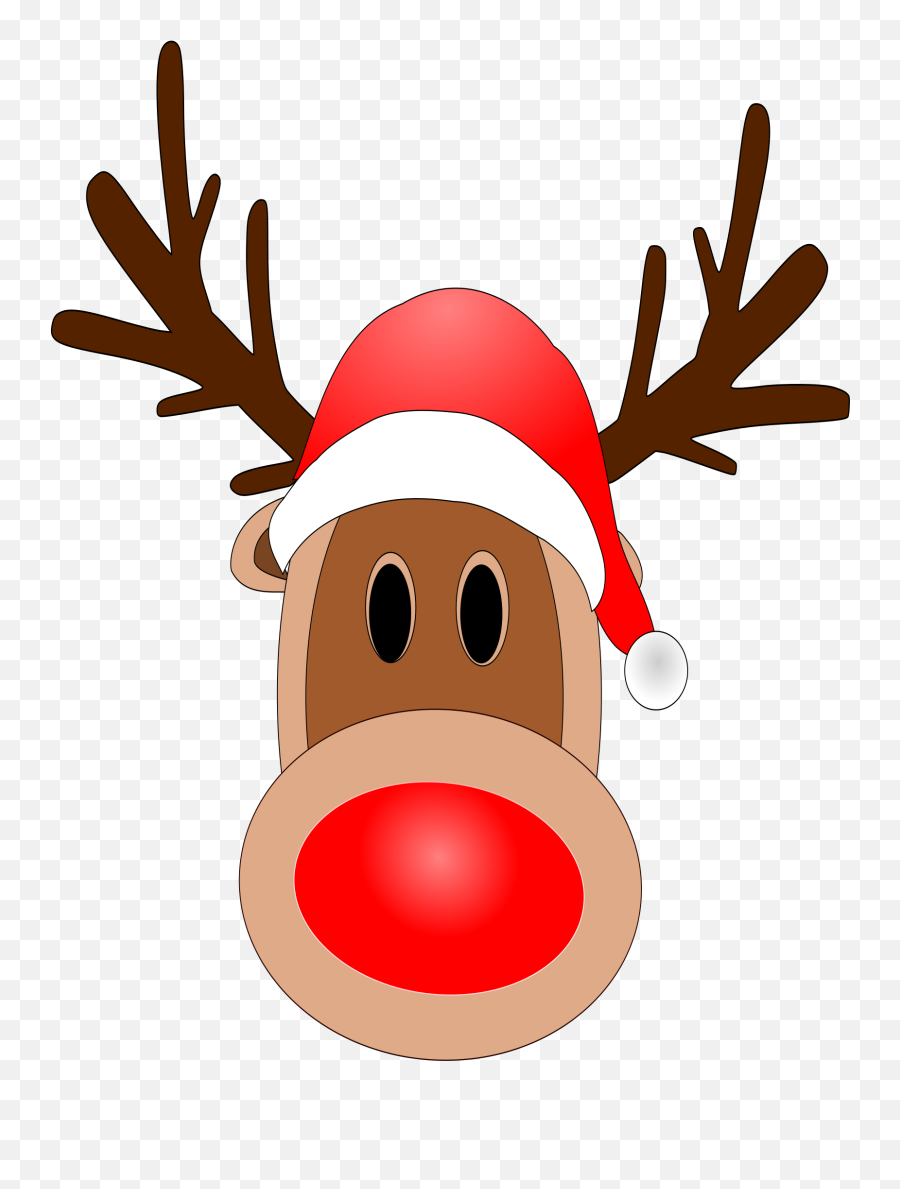Reindeer With Red Nose Vector Clipart Image - Reindeer Nose Clipart Emoji,Candy Cane Emoji
