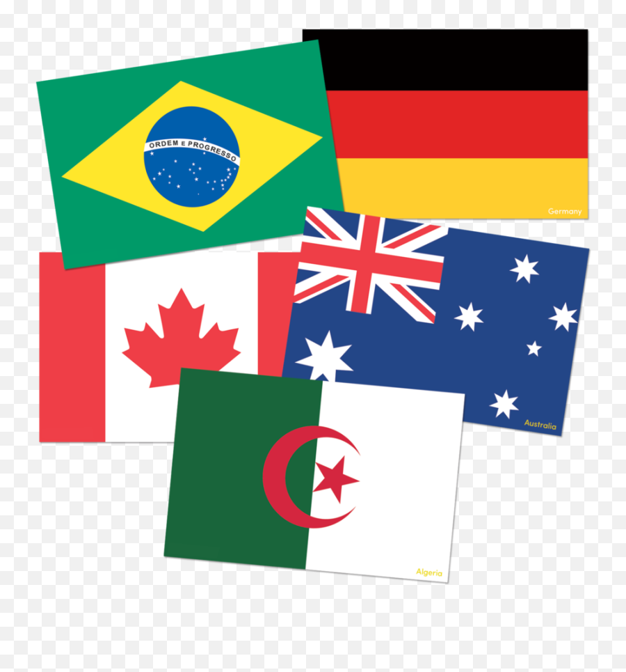Cut Out Cards - Canada Australia New Zealand Emoji,Algeria Flag Emoji