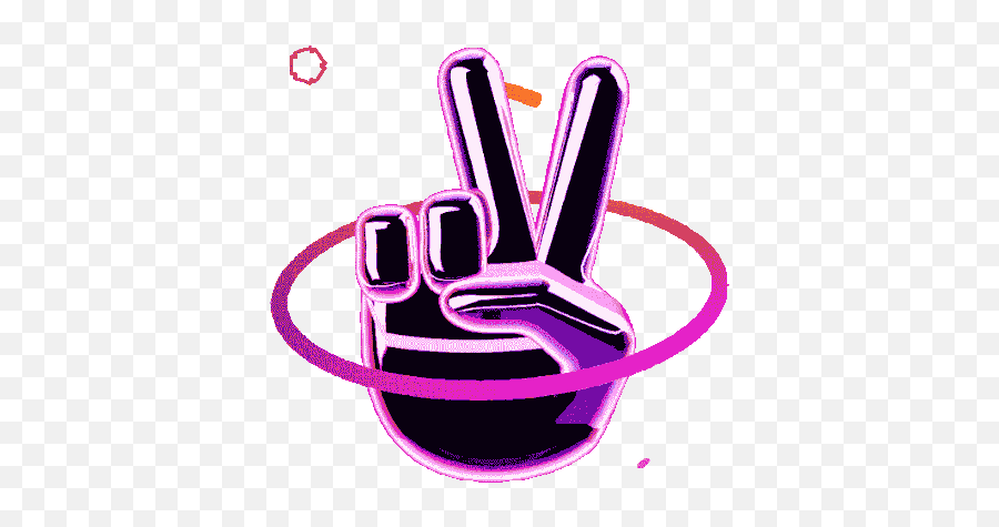 Peace Out Victory Hand Emoji Gif - Transparent Peace Signs Gif,:v Emoji