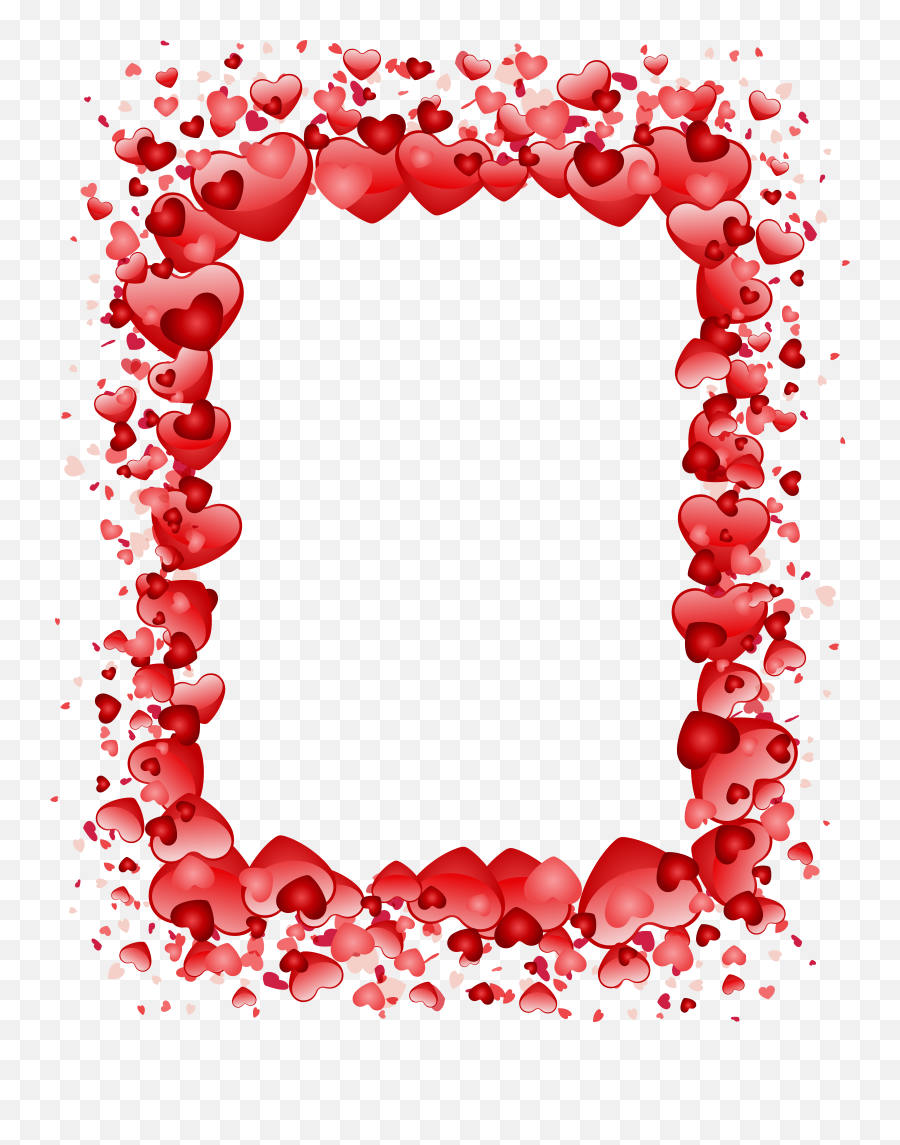 Hearts Border Transparent Png Emoji,Valentine Emoji Art