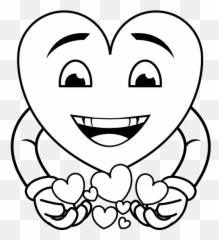 Happy Heart Clipart Black And White In - Emoji
