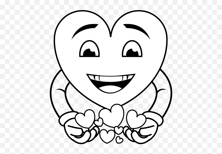 Happy Heart Clipart Black And White In - Happy Heart Clipart Black And White Emoji,Heart Eye Emoji Black And White