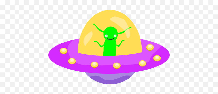 Flying Saucer With An Alien Inside - Desenho De Disco Voador Emoji,Witch Hat Emoji