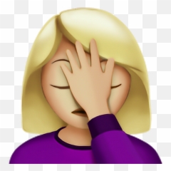 Facepalm Emoji Transparent - Transparent Background Face Palm Emoji,Smh Emoji