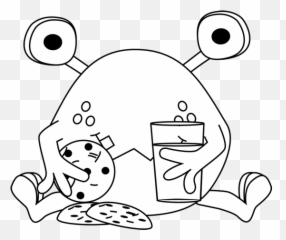 Cookie monster cookie black and white clipart - WikiClipArt Cute Clipart Black And White Emoji