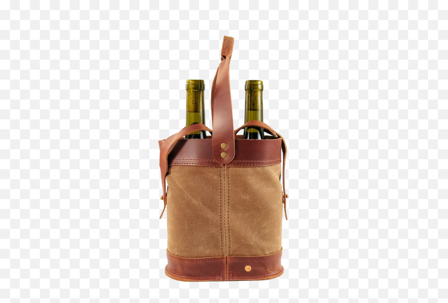 Leather Napa Double Wine Tote - Beer Bottle Emoji,Champagne Glass Emoji