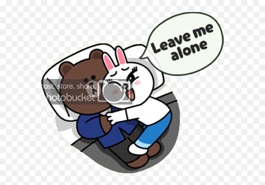 Cute Couple Cartoon - Brown Bear And Cony Bunny Gif Emoji,Constipation Emoji
