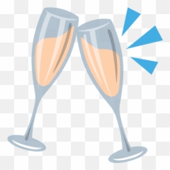 Clinking Glasses Emoji Clipart - Copas Brindando Dibujo Png,Wine Emoji