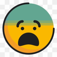 Emoticon fearful emoji face - Happy