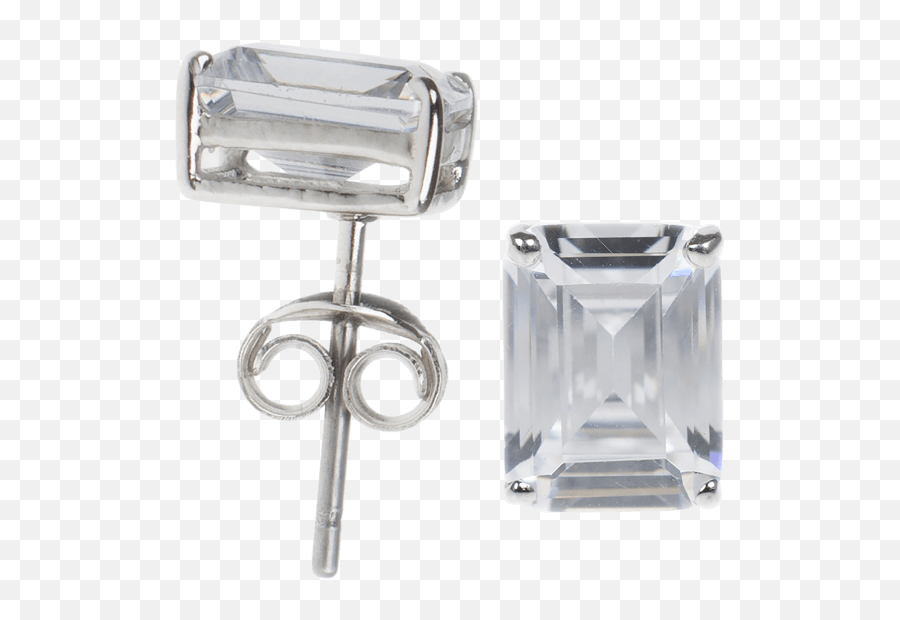 Jardin Jewelry Emerald Cut Stud Earrings - Solid Emoji,Emoji Jewelry