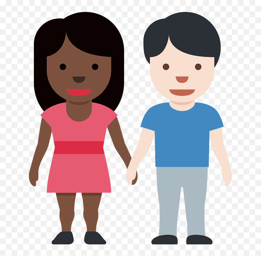 Woman And Man Holding Hands Emoji Clipart Free Download - Babae At Lalaki Drawing,Emoji Skin