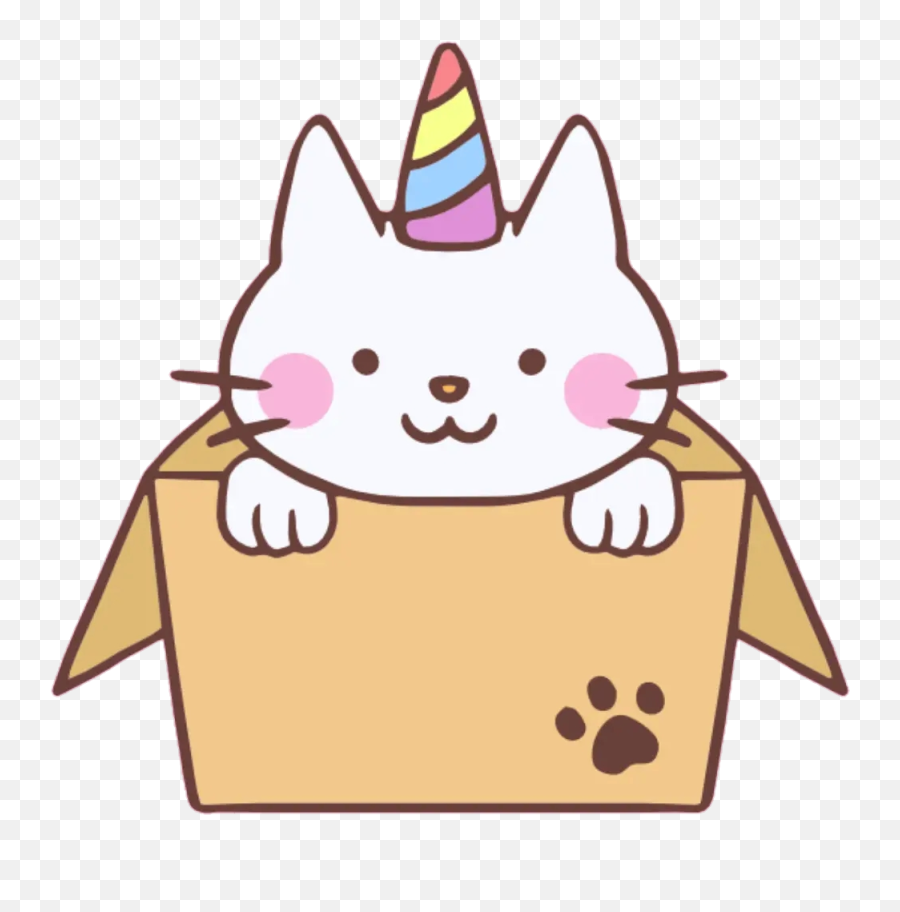 Cute Kawaii Kawaii Unicorn Cat Sticker - Gratos Momentos Emoji,Unicorn Cat Emoji