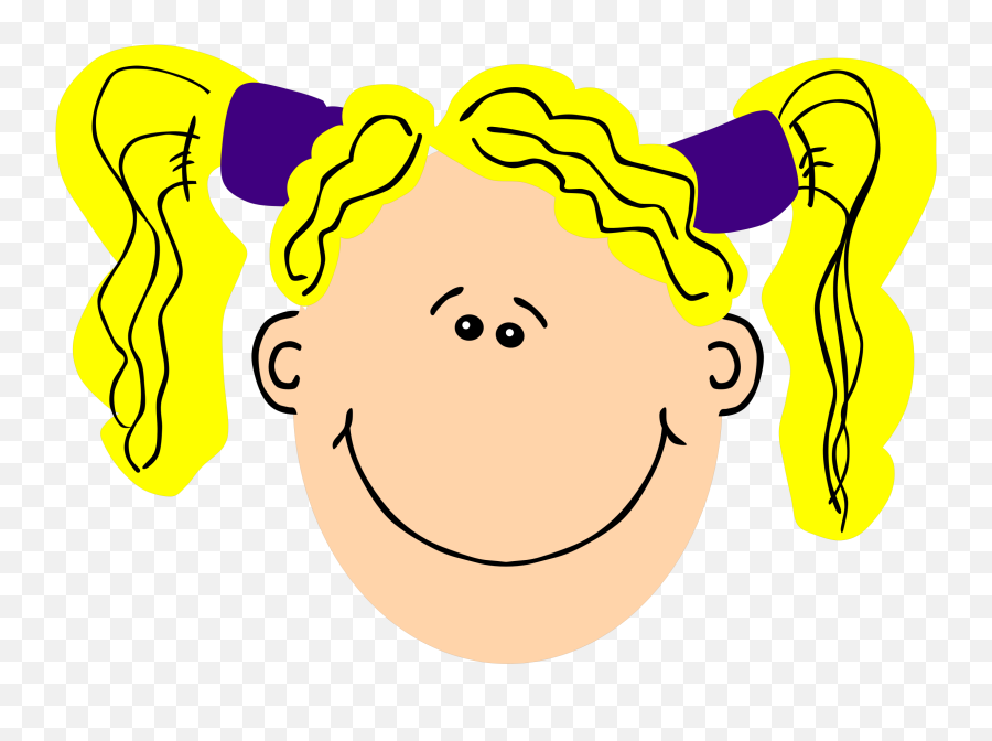 Happy Girl Face Clipart - Happy Girl Face Clip Art Emoji,Blonde Girl Emoji