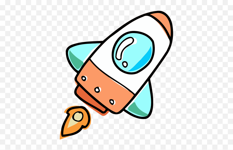 Colored Space Craft Launching - Rocketship Clipart Black And White Emoji,Space Needle Emoji
