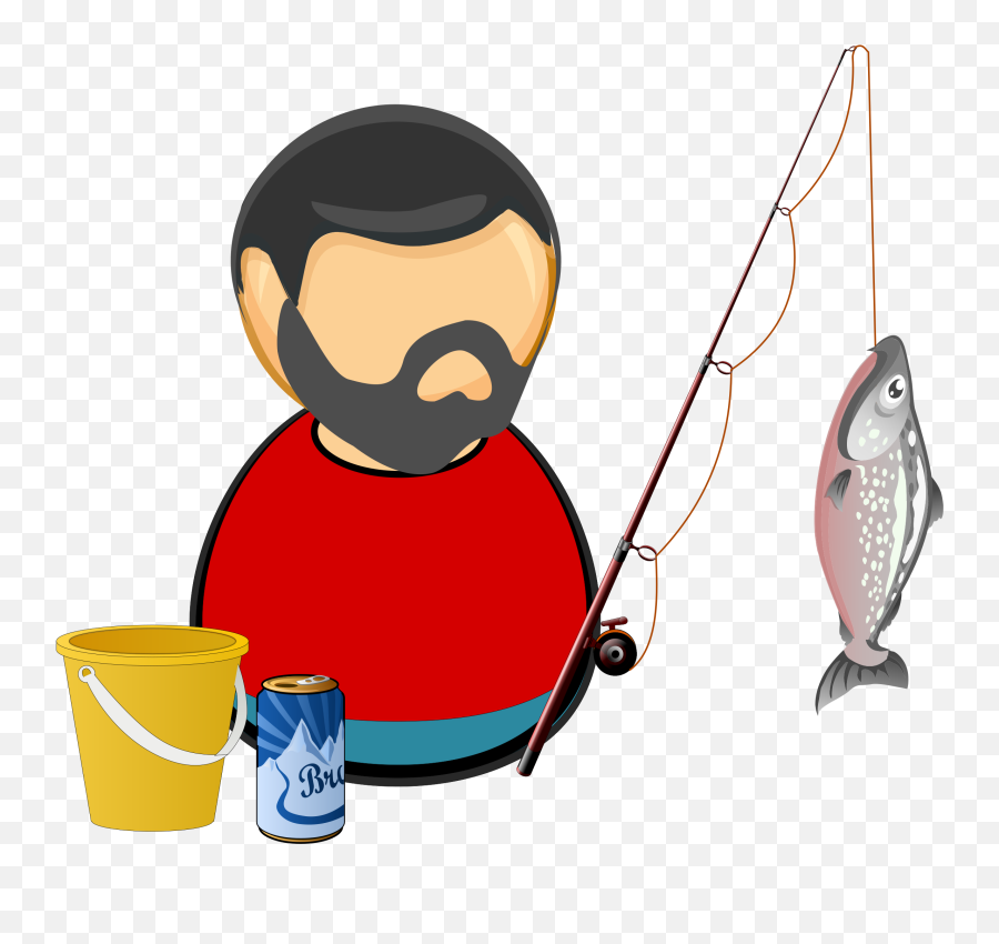 Angler Vector Clipart Image - Fisherman Clip Art Png Emoji,Man Boat Tiger Emoji