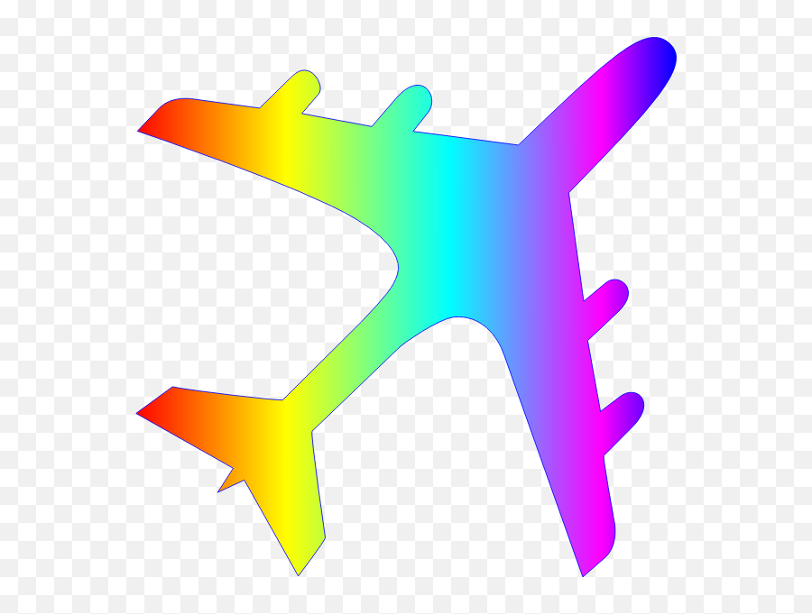 Airplane Silhouette Rainbow Colors - Scalable Vector Graphics Emoji,Rainbow Emoji On Facebook