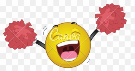 Happy Smiley Cheer Pompoms - Smiley Pom Pom Girl Emoji,Cheer Emoji
