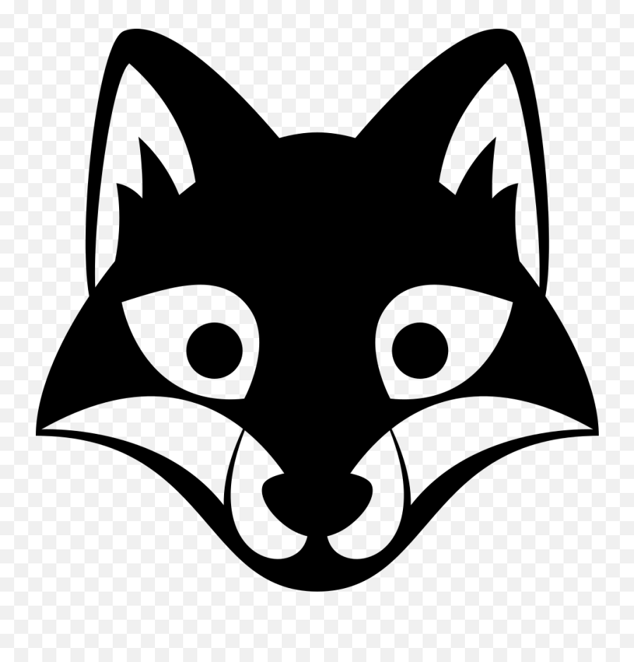 Emojione Bw 1f98a - Black And White Fox Face Clipart Emoji,Fox Emoji
