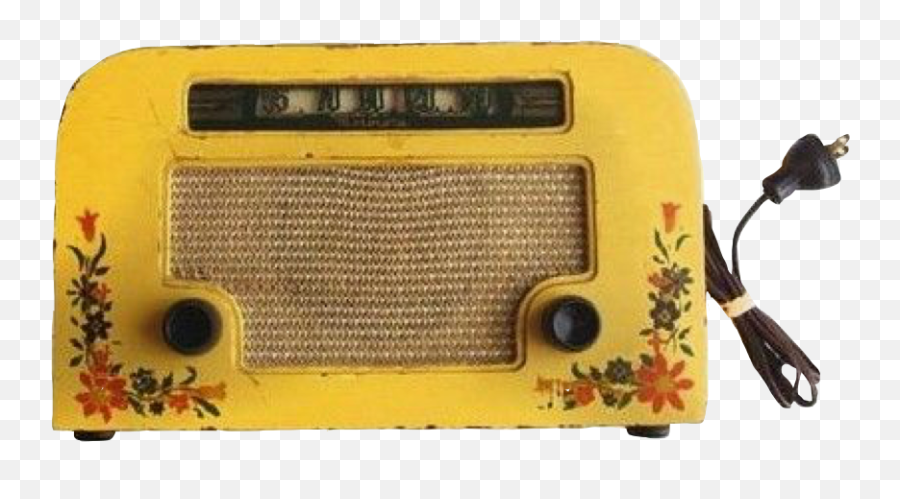 Radio Retro Vintage Yellow Niche Moodboard Freetoedit - Vintage Yellow Aesthetic Png Emoji,Radio Emoji