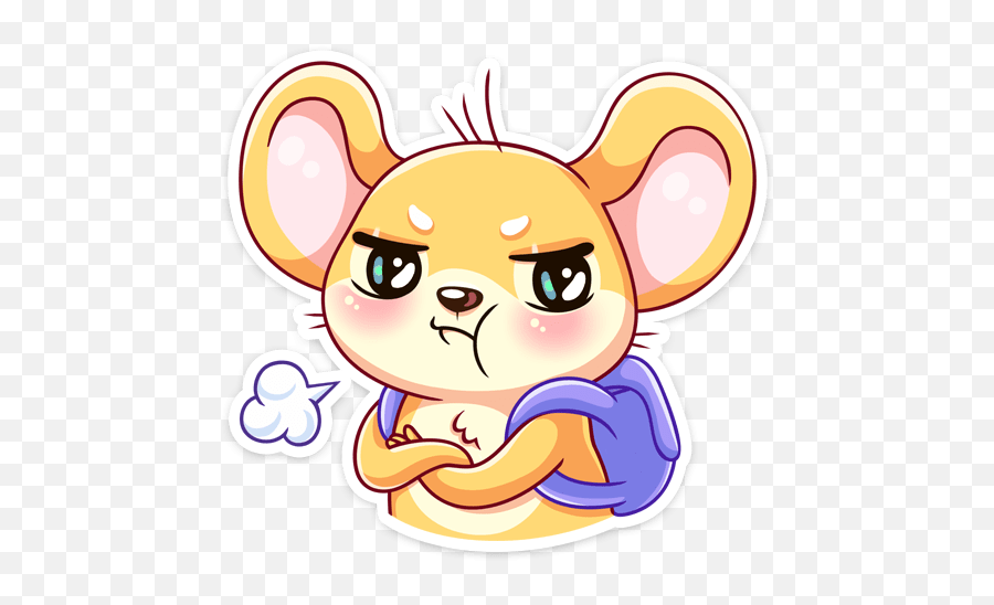 Telegram Sticker 017 - Cartoon Emoji,Mouse Rabbit Hamster Emoji