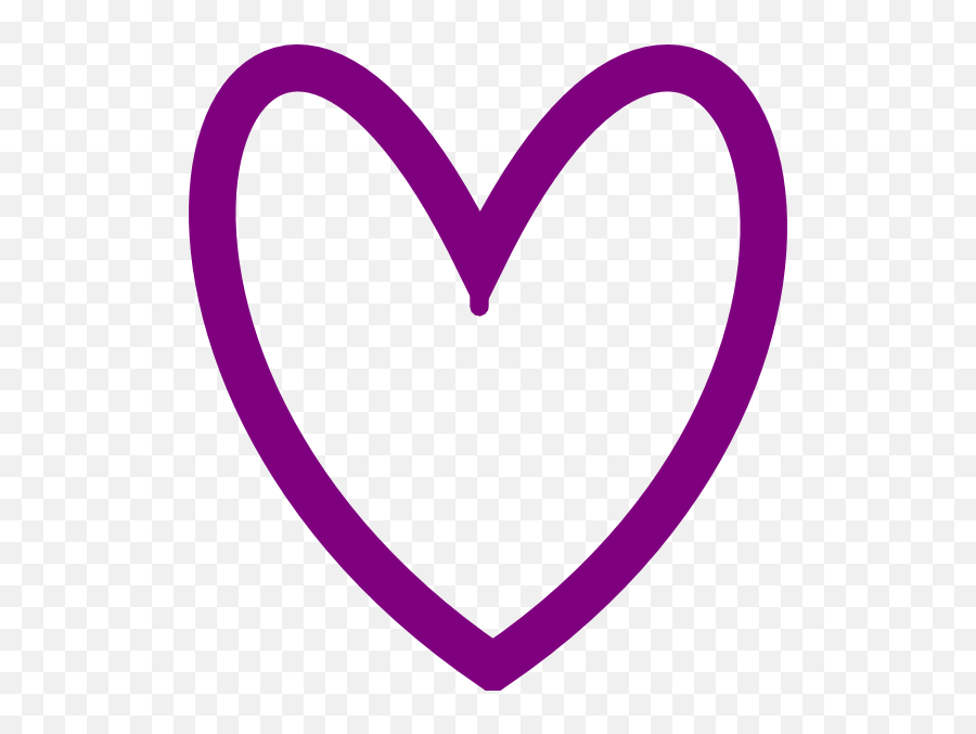 Purple Love Heart Outline - Clip Art Purple Heart Png Emoji,Outline Of A Heart Emoji