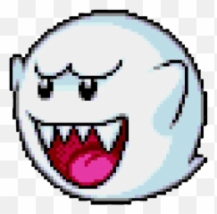 Ghost Ghast Mario Kawaii Pixell Game Arcade Cute Spooky - Smiley Emoji,Spooky Emoji