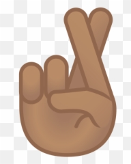 Crossed Fingers Emoji With Medium - Black