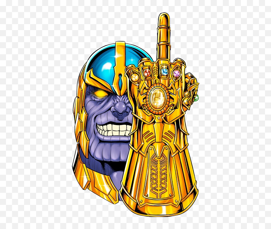 Thanos Fuckyou Fuck Sticker - Pixel Art Gant De Thanos Emoji,Infinity Gauntlet Emoji
