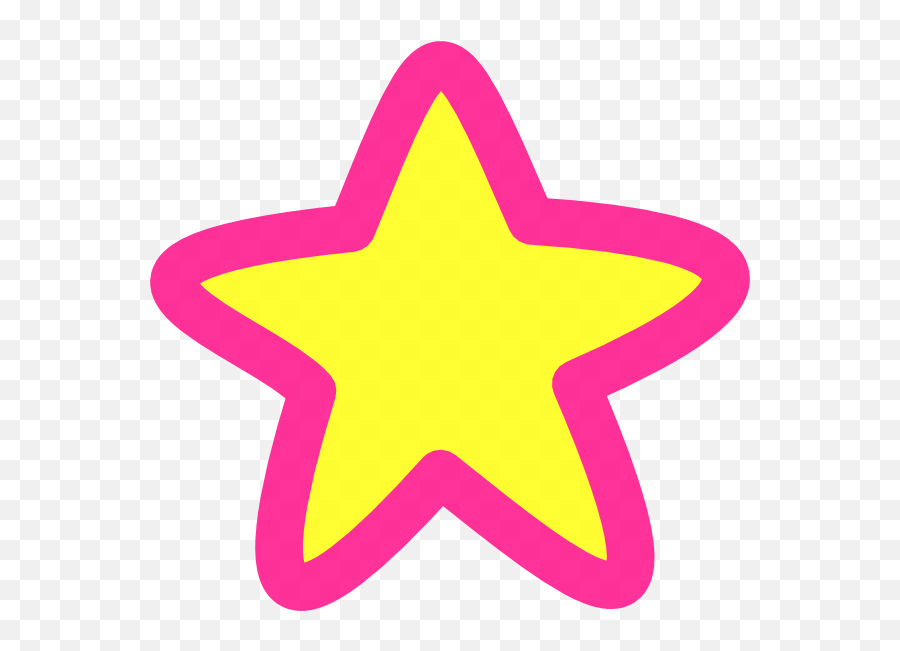 Pink And Yellow Star Clipart - Yellow Star With Pink Emoji,5 Star Emoji