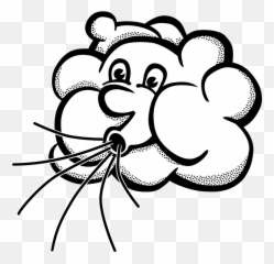 Wind Blowing Cloud - Air Clipart Emoji