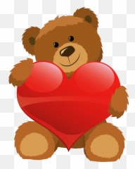 Png Transparent Bear Cute - Bear With Heart Clipart Emoji,Teddy Bear Emoticon