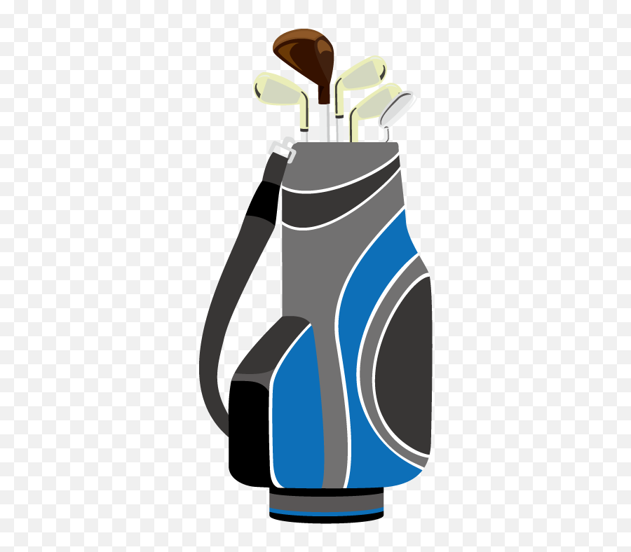 Golf Bag Black And White Clipart - Golf Club Bag Clipart Emoji,Golf Emoticons