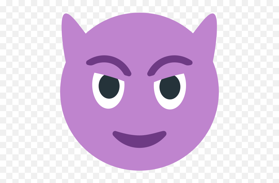 Emojione1 1f608 - Cartoon Emoji,Wide Eye Emoji