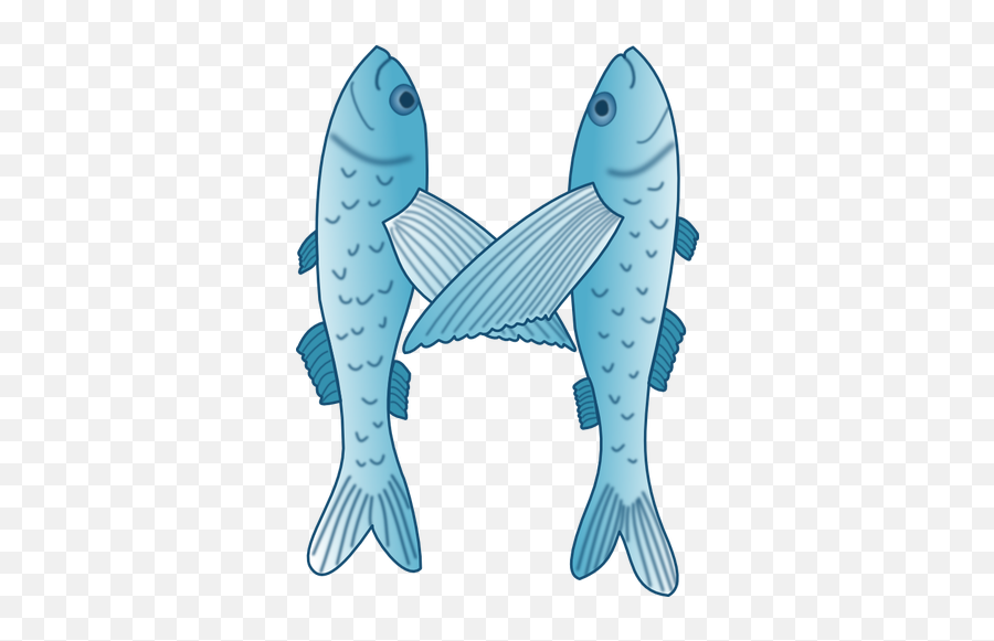 Og Hvit Vector Illustrasjon Av To Fisk - Fish Letter M Clipart Emoji,Euro Emoji