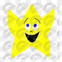 Excited Star Stencil For Classroom Therapy Use - Smiley Emoji