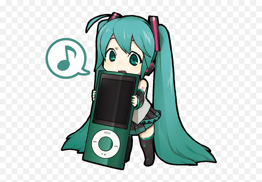 Hatsune Miku Chibi Musica Clipart - Hatsune Miku Chibi Emoji,Emoji Musica