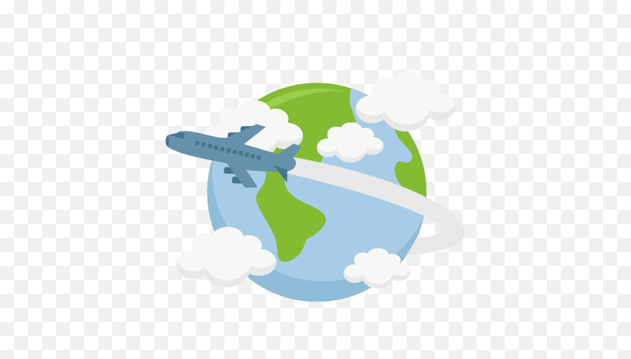 Traveling Clipart Plane Earth - Plane Flying Around World Emoji,Cloud Earth Emoji