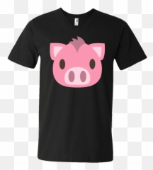 Pig Face Emoji Mens V - Funny Nursing T Shirt,Pig Emoji