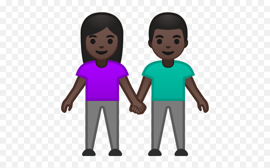 Dark Skin Tone - Two People Holding Hands Cartoon Emoji,Holding Hands Emoji