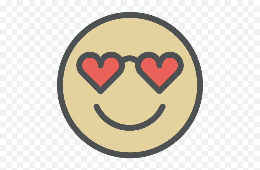 Smiley Heart Glasses Free Icon Of Flat Line Valentine Icons - Smiley Emoji,Glasses Emoticon