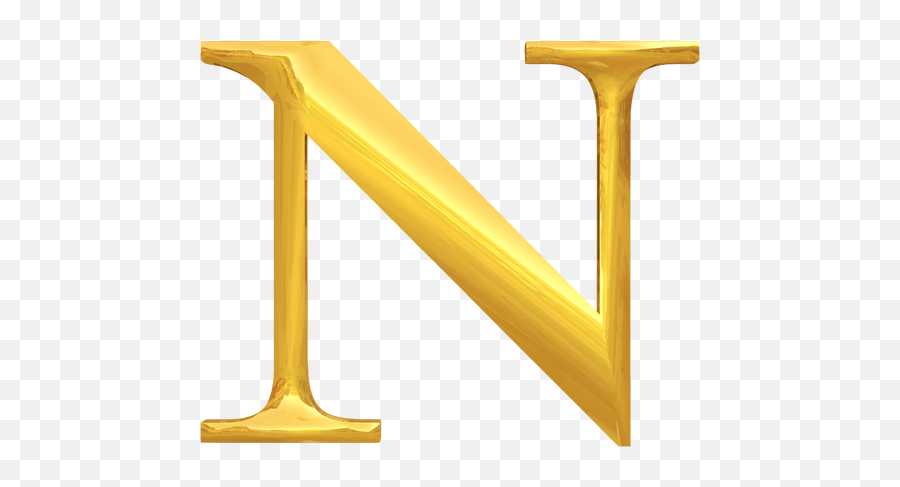 Gold Typography N - N Lettering Gold Emoji,Pot Of Gold Emoji
