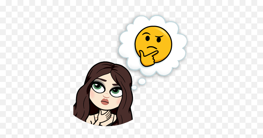 Miss Kershaw - Thinking Bitmoji Emoji,Optimistic Emoji