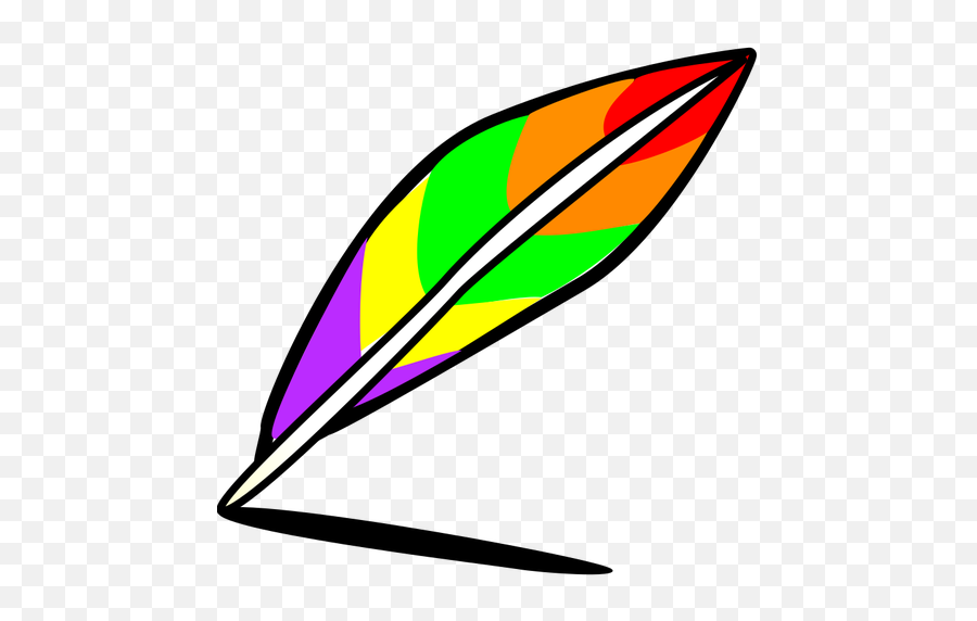 Drawing Of Rainbow Colored Feather - Colored Feather Pen Clipart Emoji,Emoji Valentine Cards